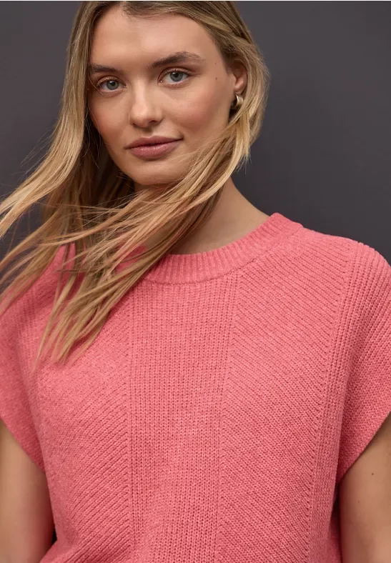 Ärmelloser Chenille Pullover