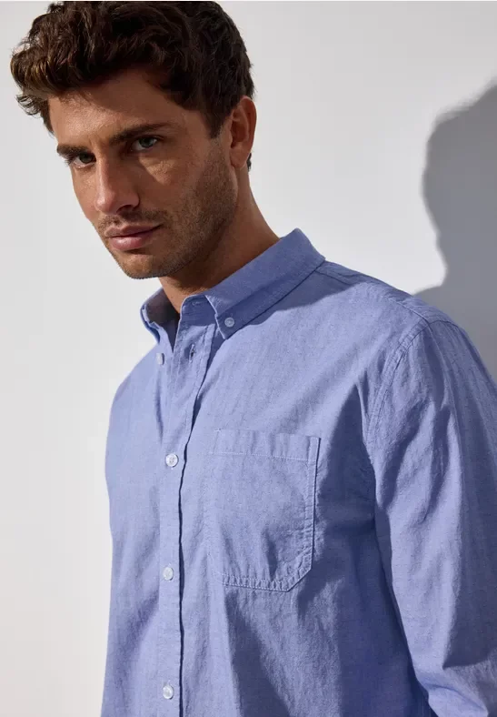 Chambray Strukturhemd