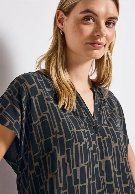 Blusenshirt mit Puzzle Print