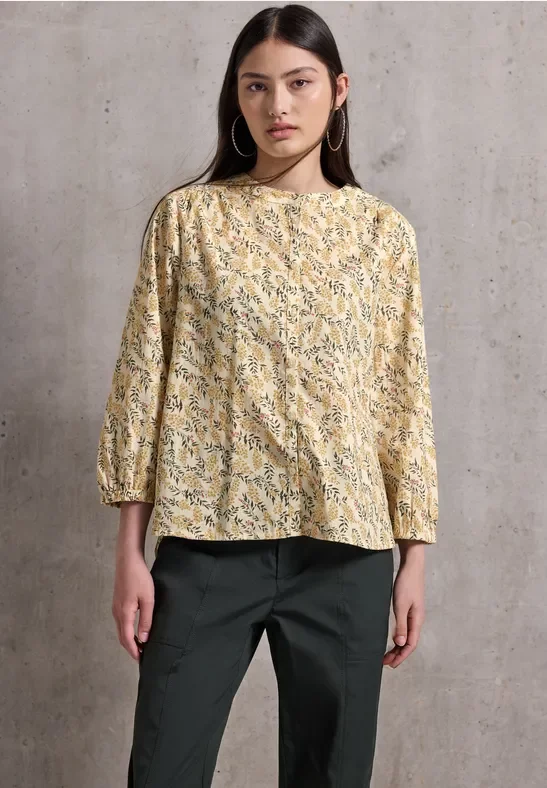 Gemusterte Baumwollbluse