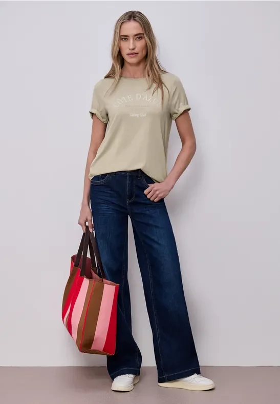 T-Shirt mit Rundhals und Wording