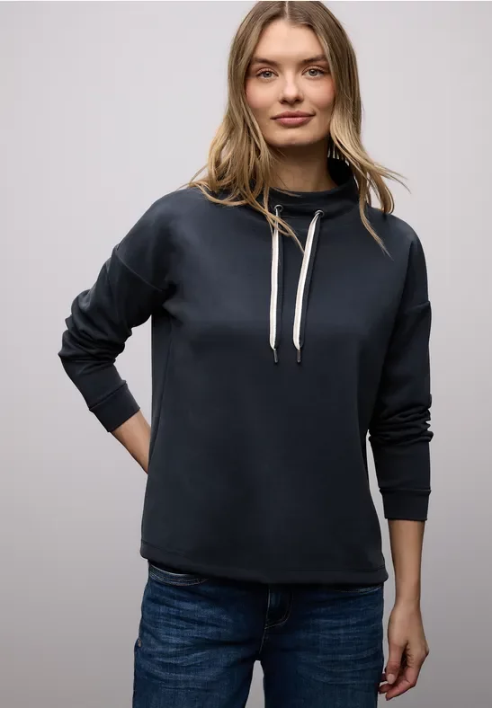 Silk-Look Shirt in Unifarbe