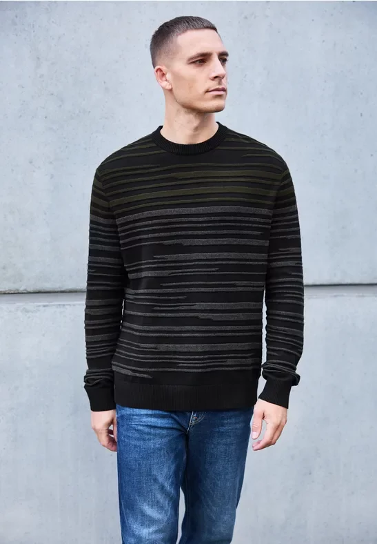 Strukturstreifen Pullover