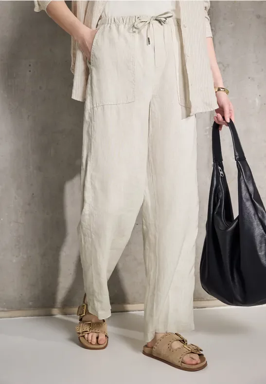 Straight Leg Leinenhose