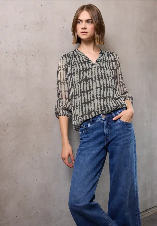 V-Neck Chiffon Tunika