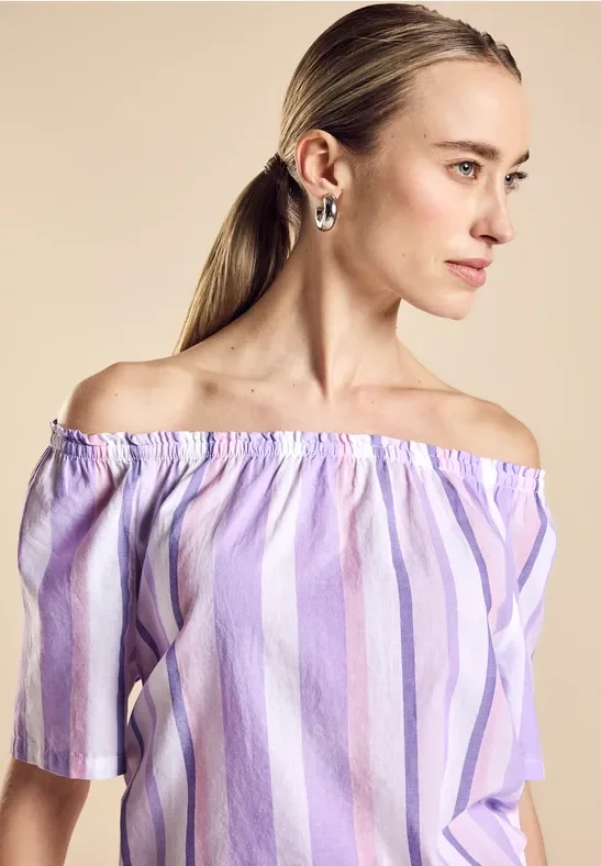 Chambray Bluse mit Streifen