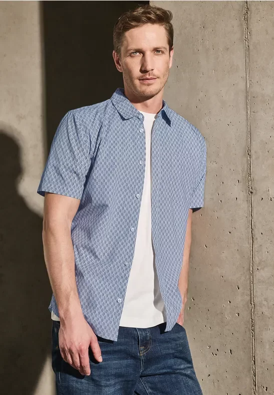 Gemustertes Popeline Hemd