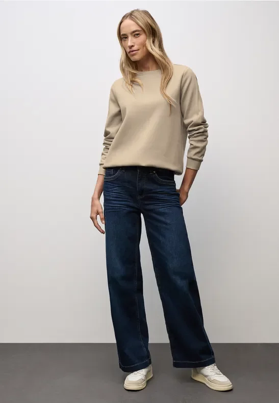 Sweatshirt mit Rippdetail