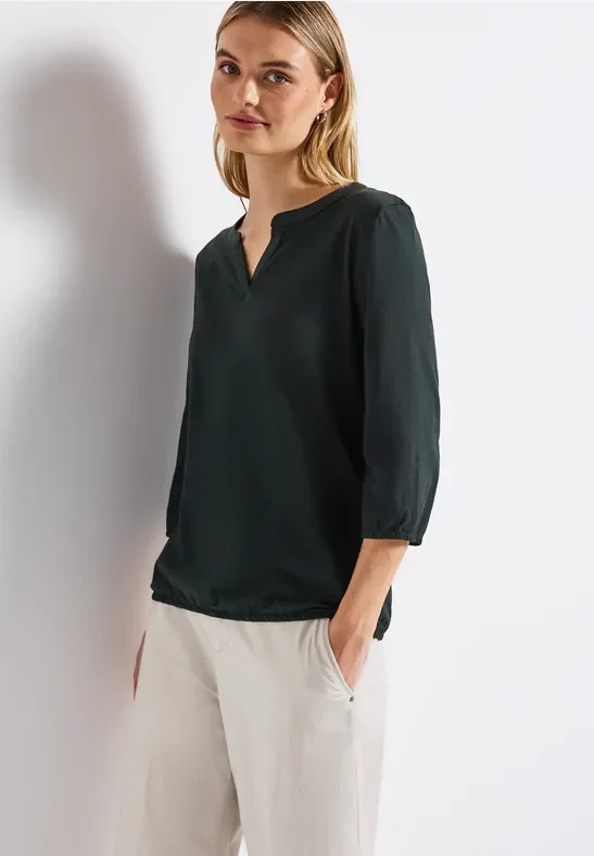 Split Neck Jersey Shirt