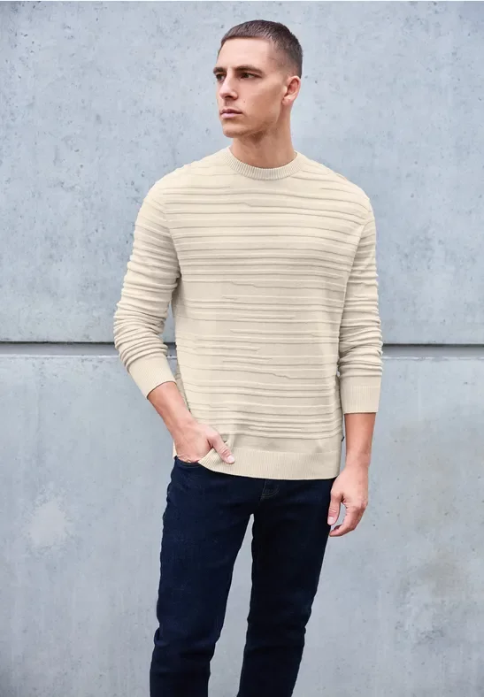 Strukturstreifen Pullover