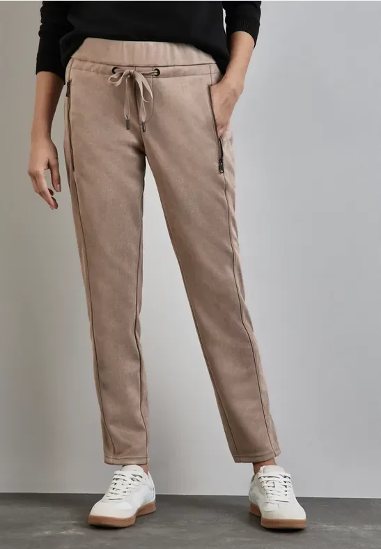 Hose im Velours-Look