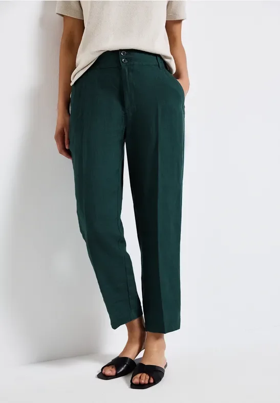 Leinen-Chino im Casual Fit