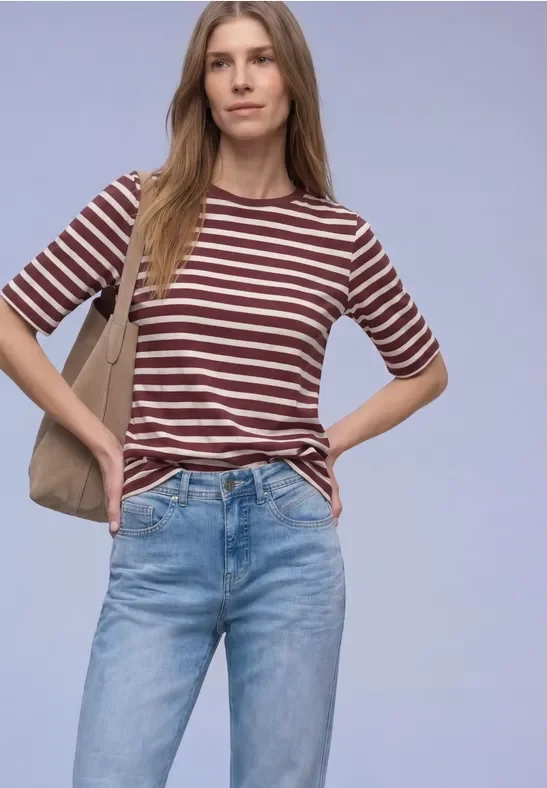 Kurzarm T-Shirt mit Streifenmuster