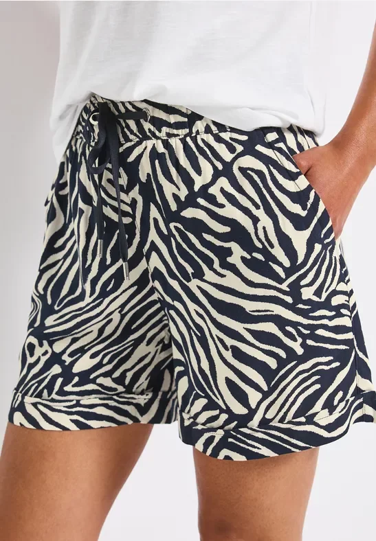 Gemusterte Paperbag Shorts