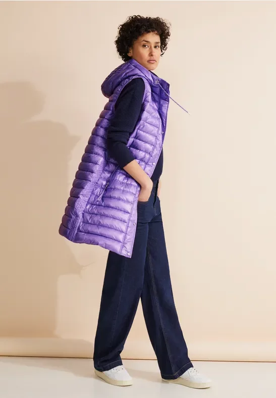 Long Kapuzen Steppweste