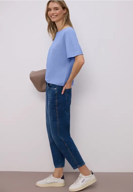 Street One Basic T-Shirt mit Dropped Shoulders