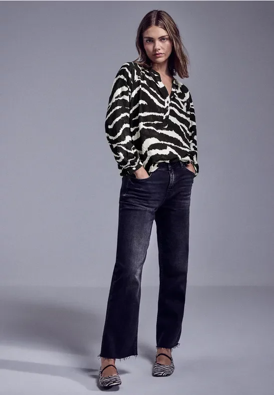 Gemusterte Raglan-Bluse