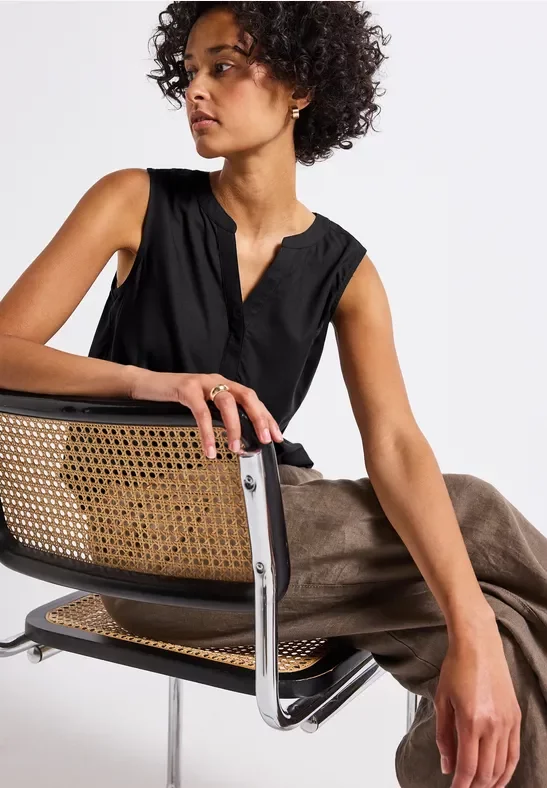 Blusentop in Unifarbe