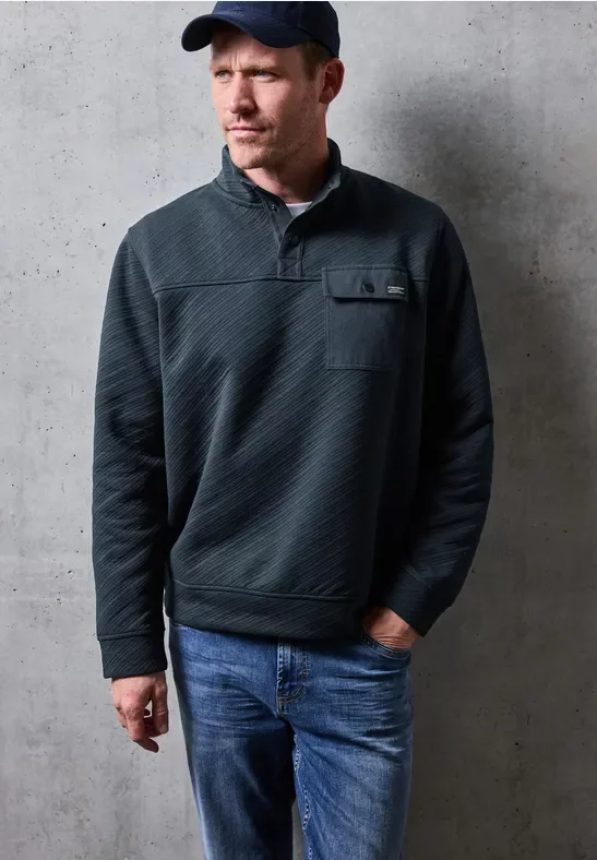 Troyer Struktursweatshirt