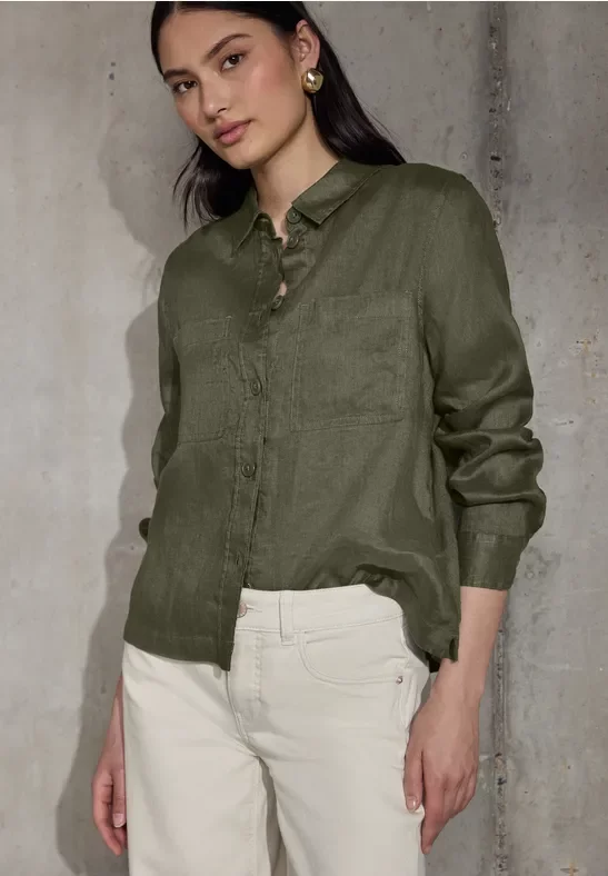 Leinen-Hemdbluse