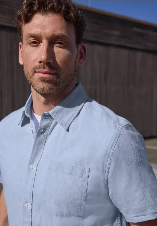 Street One Kurzarm Hemd aus Leinenmix