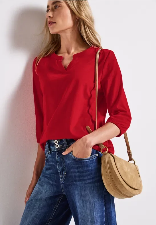 Split Neck Jersey Shirt