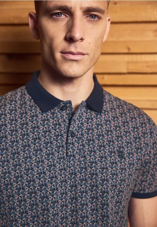 Gemustertes Piqué Poloshirt