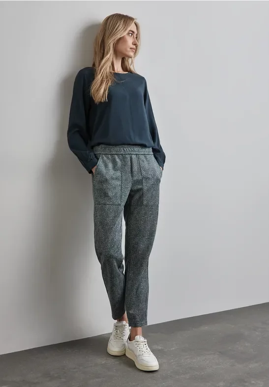 Bedruckte Velours Hose