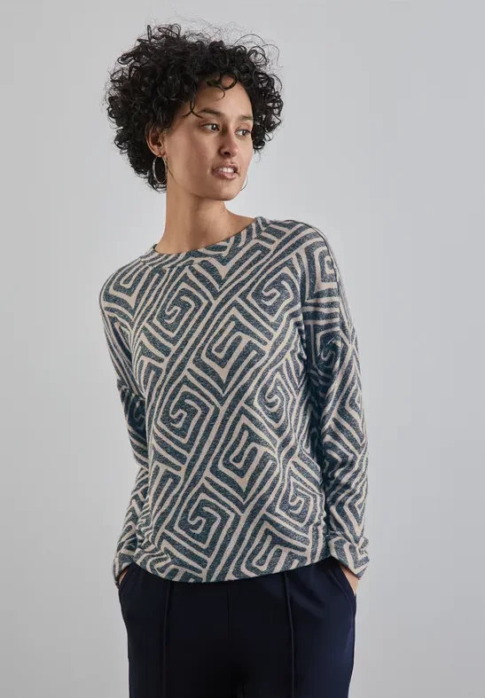 Gemustertes Langarmshirt
