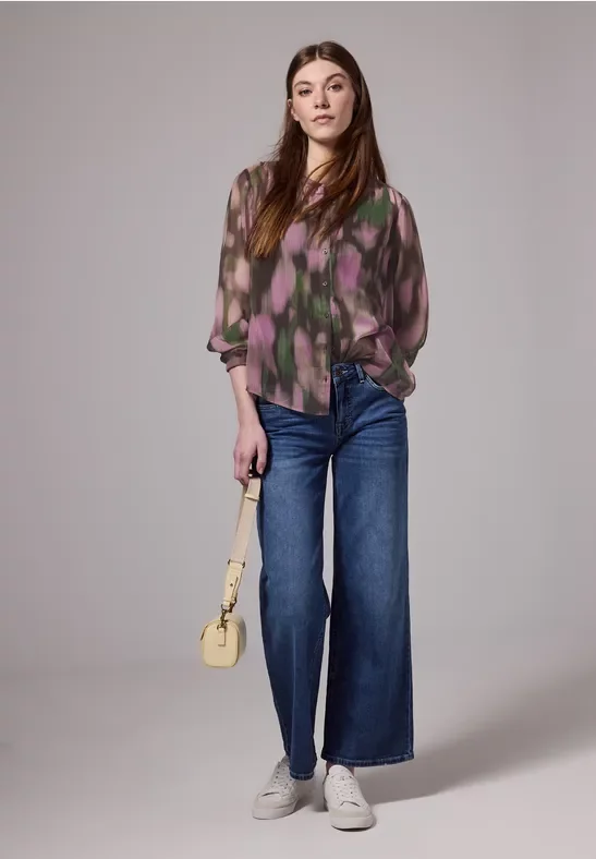 Gemusterte Chiffon-Bluse