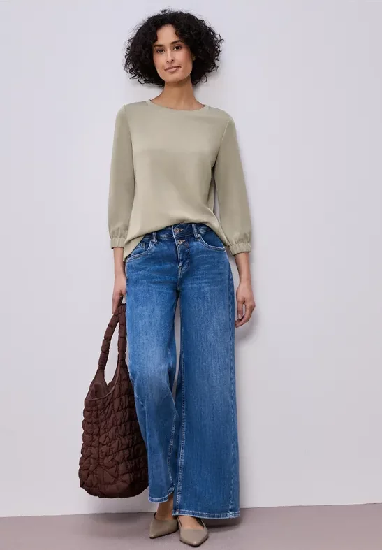 3/4-Arm Shirt im Silk-Look