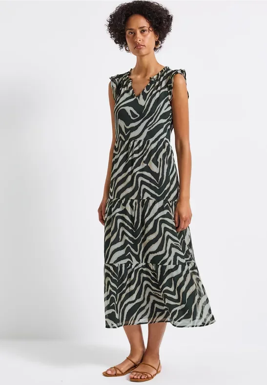 Thumbnail - Chiffon-Kleid mit Volants