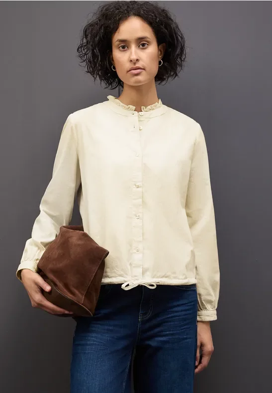 Cordbluse mit Tunnelzug