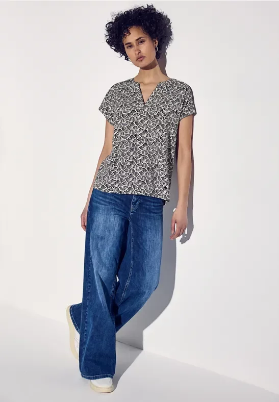 Kurzarmbluse mit Print