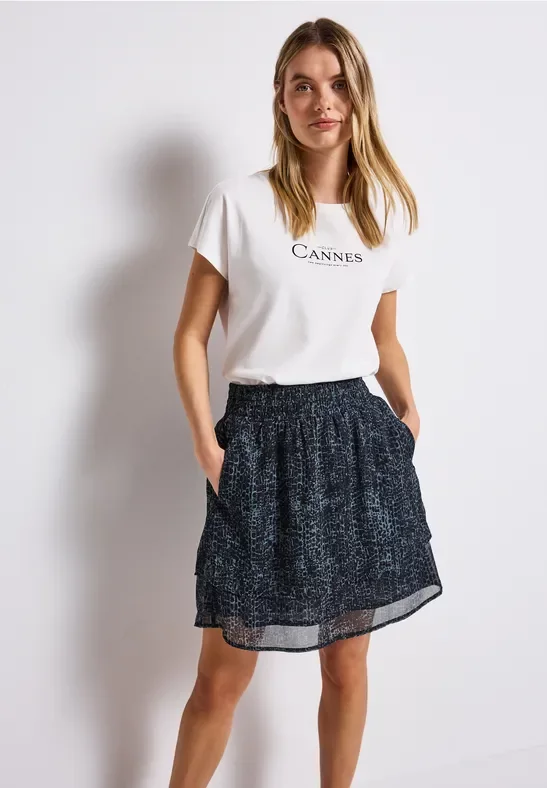 Gemusterter Chiffon Rock