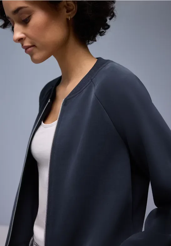 Silk-Look Jacke mit Zipper