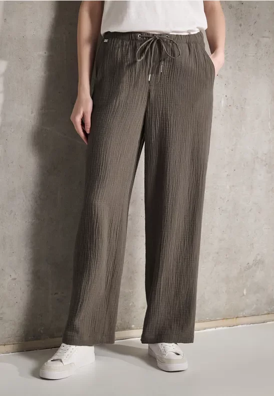 Musselin Wide Leg Hose