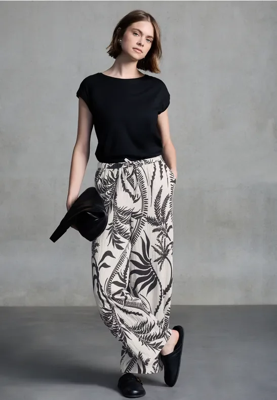 Musselin Wide Leg Hose