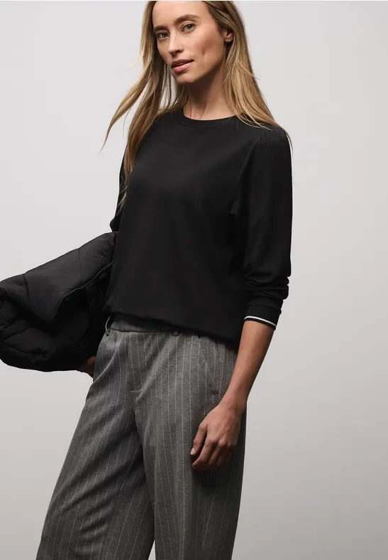 Softes Shirt mit Rippdetails