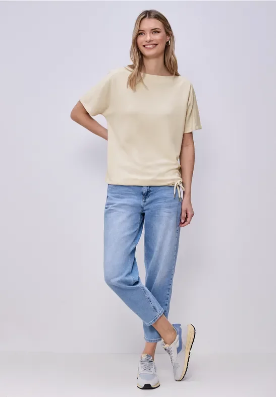 Dropped Shoulder Shirt mit Rippdetail