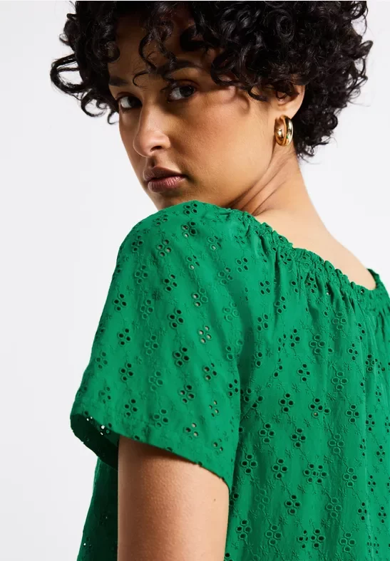 Street One Bluse mit Lochstickerei