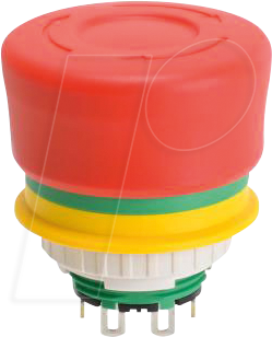 ID BV3SG02TR - Not-Aus Taster, 16 mm, E-Stop, 2 Schließer, Lötanschluss lang