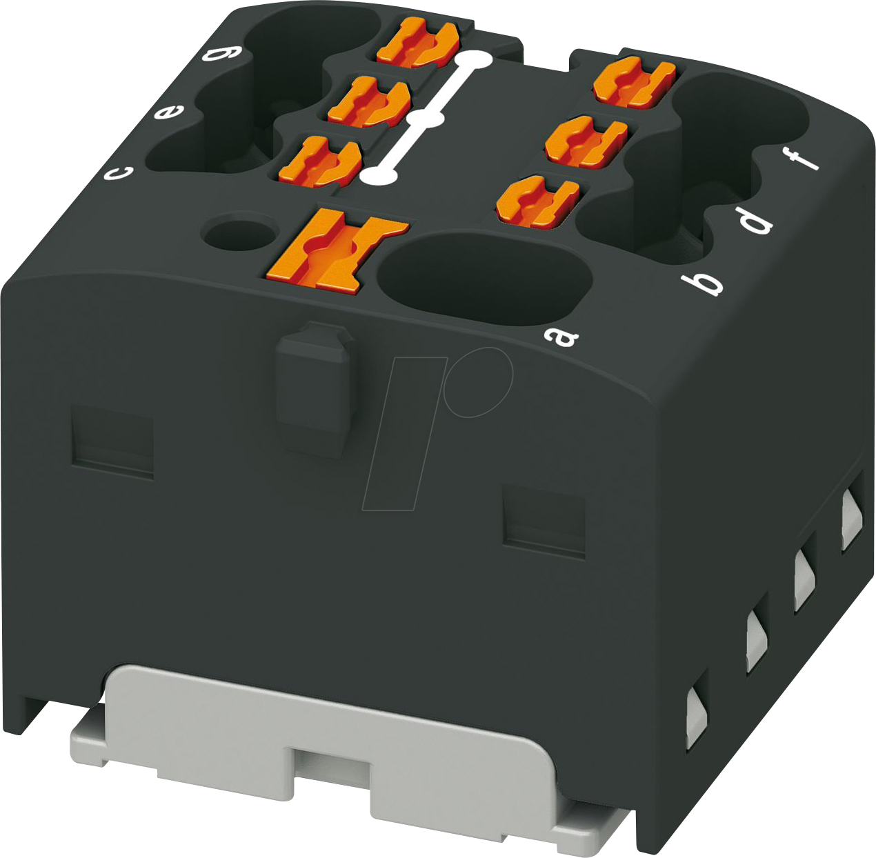 PHOE 1047472 - Verteilerblock PTFIX, 4/6X1,5, schwarz