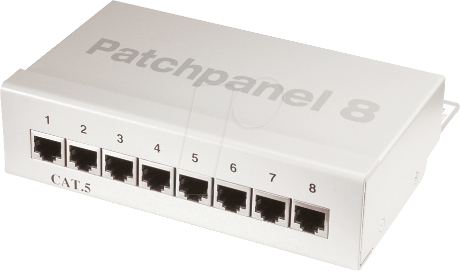PATCHPANEL 8 - Mini-Patchpanel, 8-Port, Cat.5, 1 HE