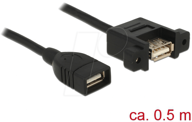 DELOCK 85459 - Einbau-Kabel USB 2.0 A Buchse > USB 2.0 A Buchse, 50 cm
