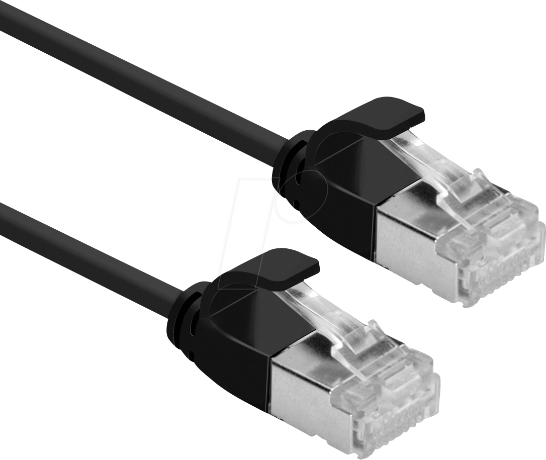 Thumbnail - ROLINE 21443350 - Cat.6a Slim Patchkabel, U/FTP, schwarz, 0,15 m