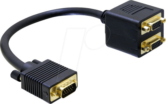 DELOCK 65060 - VGA Adapter, VGA Stecker auf 2x VGA Buchse
