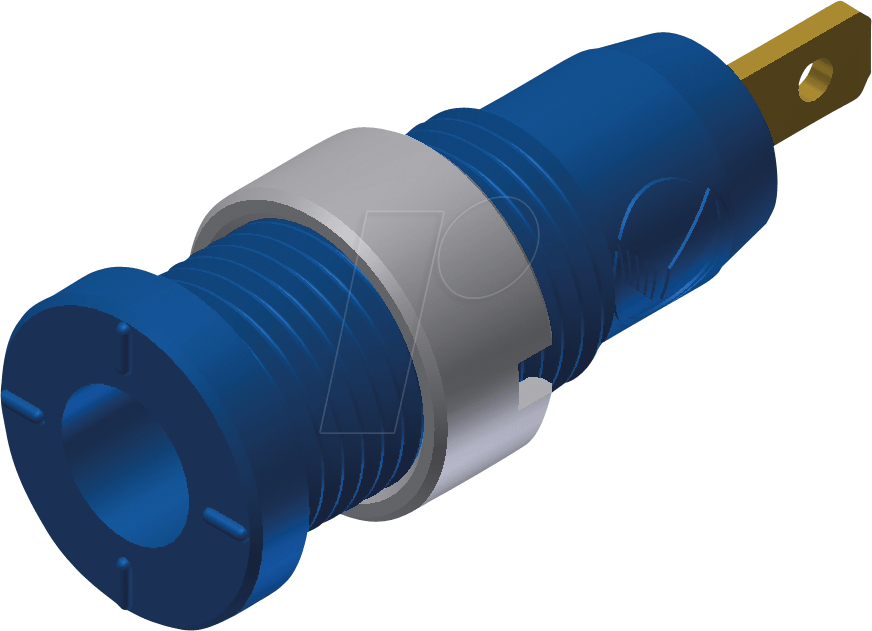 MSEB 2610 F28 BL - Einbaubuchse, 2 mm, blau, gesichert, mit Flachstecker