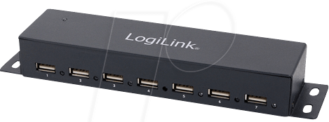 LOGILINK UA0148 - USB 2.0 Hub 7-Port mit Netzteil, Metall
