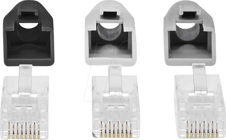 N CCBW89360GY - RJ45-Stecker, UTP Cat.6, 10 Stück